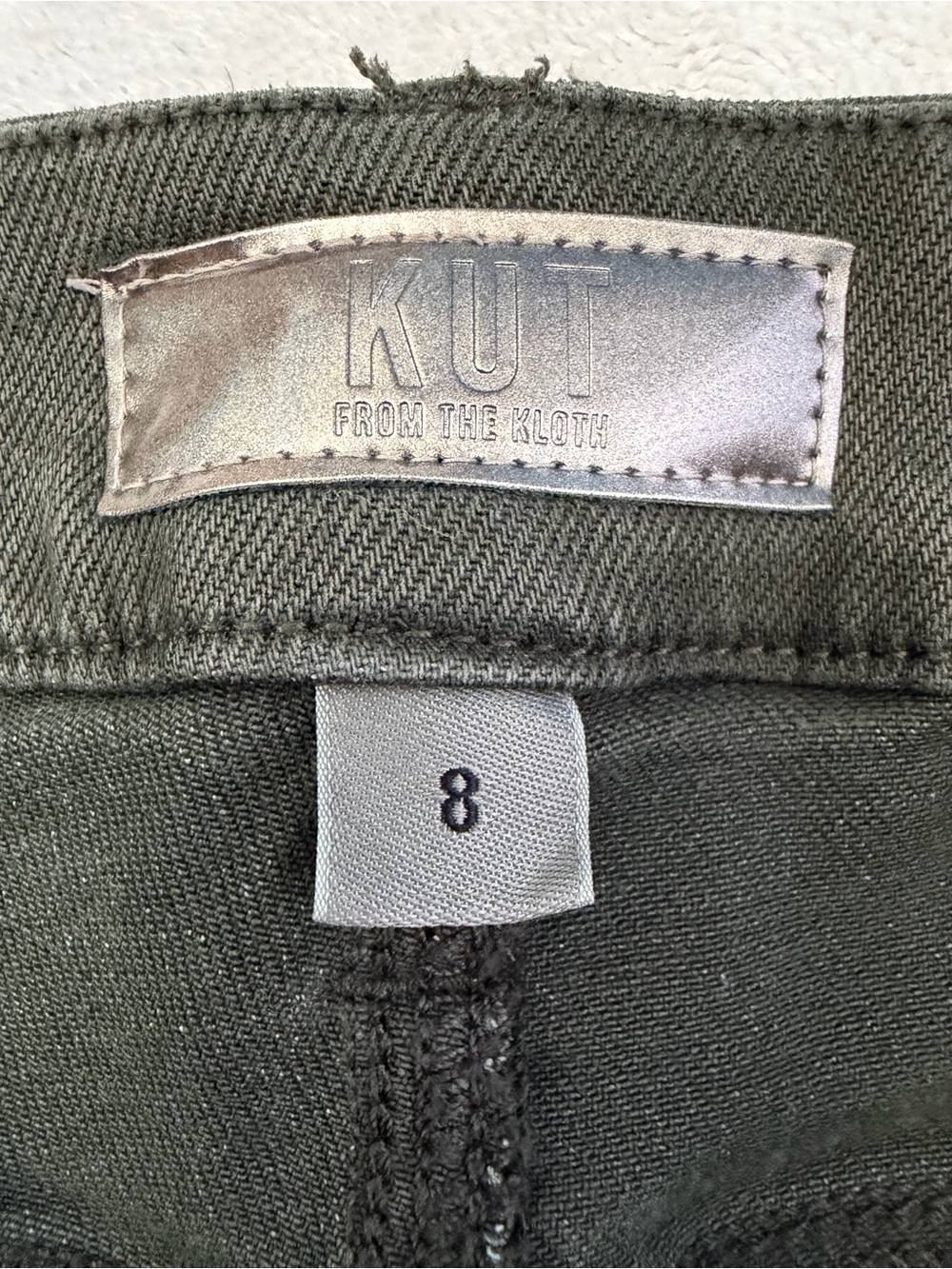 Kut From the Kloth Meg Wide Leg Jeans - Olive Green - Picture 4 of 4